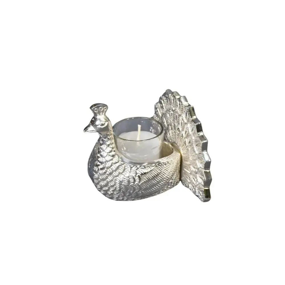 Peacock Candle Holder Set — Handcrafted Export Product by NXTGENEXPORTS, Moradabad